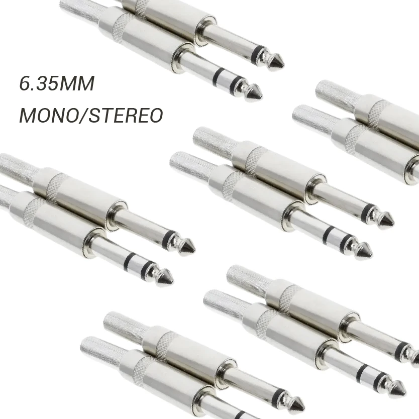 

Адаптер для аудиоразъема 6,35 мм (1/4 дюйма), штекер для пайки, моно/стерео
