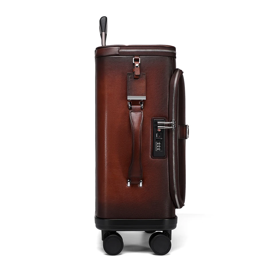 Custom Logo 20 Inch Cowhide Material Top Quality Business Travel Luxury Designer Cabin Luggage Set