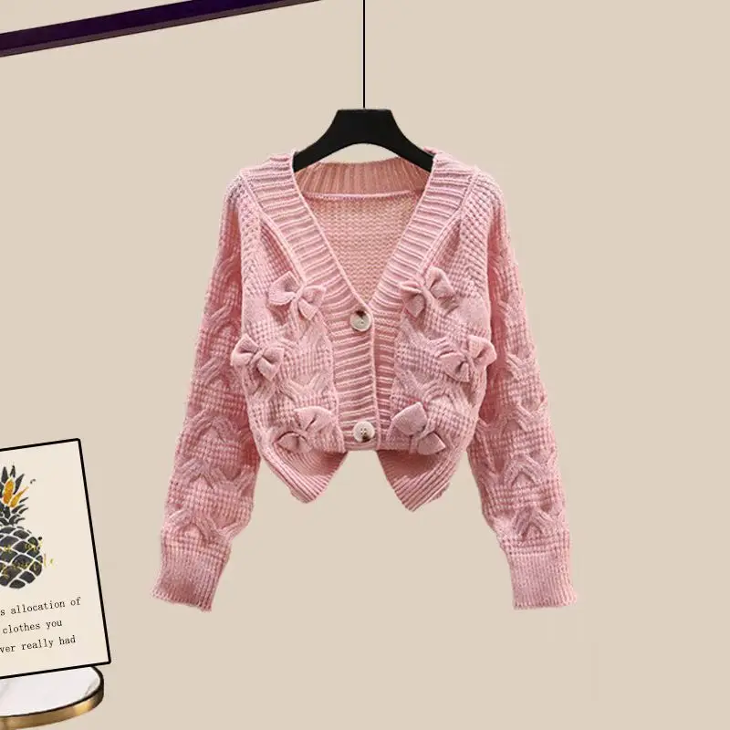 2025 Elegant Cardigan New In Jackets Winter Korean Style Women's Clothing Bow Knitwear Sweet Sweater Trend Women Long Sleeve Top