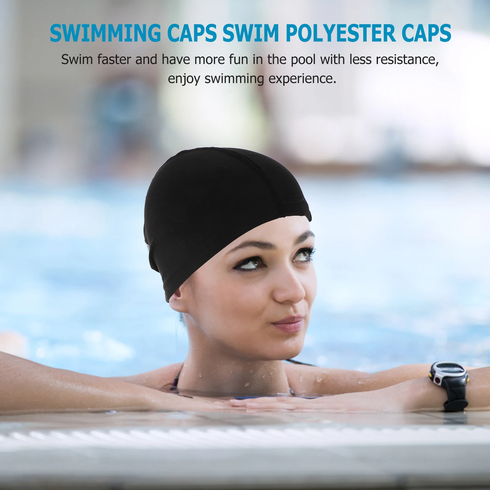 

2pcs Lightweight Elastic Swimming Caps For Men Women Pool Swim Hat Comfort Fit Long Hair Durable Swimwear Synchronized Swimming