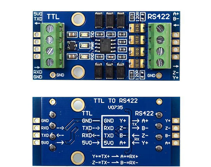 TTL to RS422 module TTL to rs422 level intermodulation module full duplex two-way TTL to 422