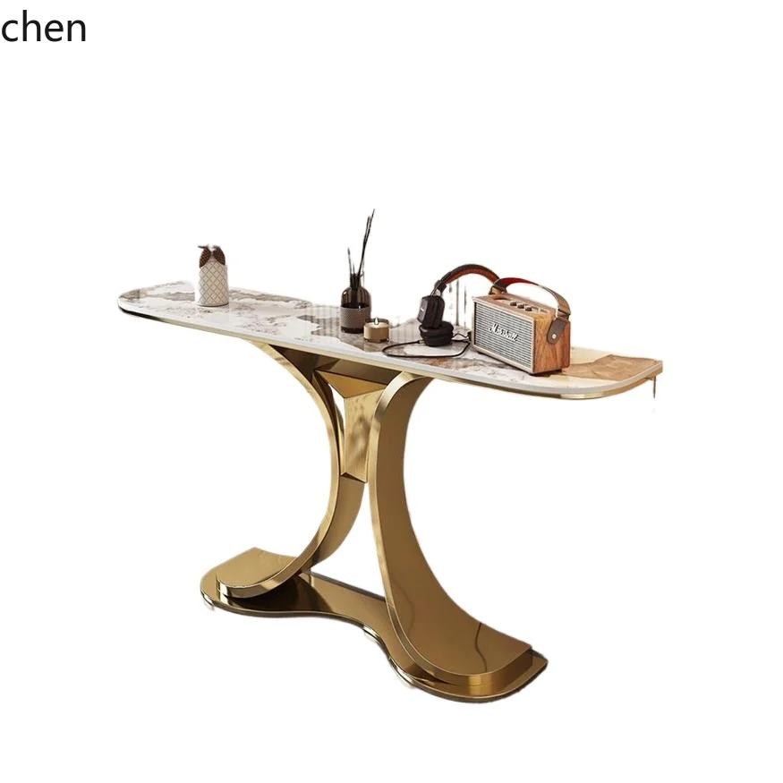 HT stainless steel entrance table, high-end strip case against the wall entrance decoration minimalist entrance table