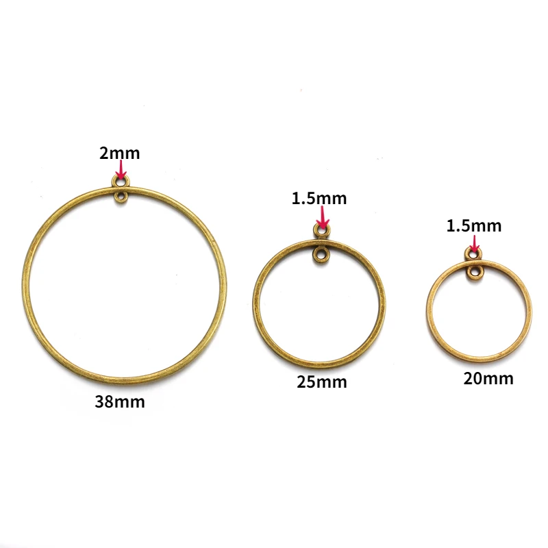 15pcs 3 sizes Double hole Geometric Circle Earrings Connector Charms for Earrings necklaces Pendant DIY Jewelry Findings B205