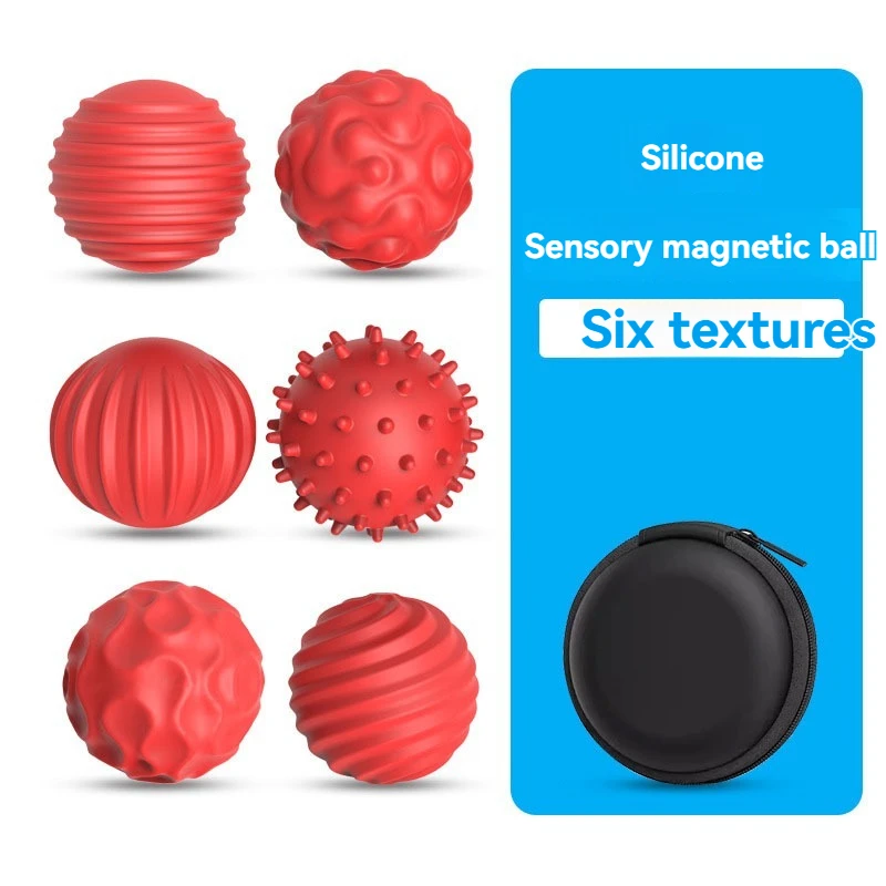 Jouets Fidget à 6 textures, balles anti-Stress magnétiques pour adultes, jouet sensoriel anti-Stress en Silicone, jouet pour les doigts pour la décoration du bureau