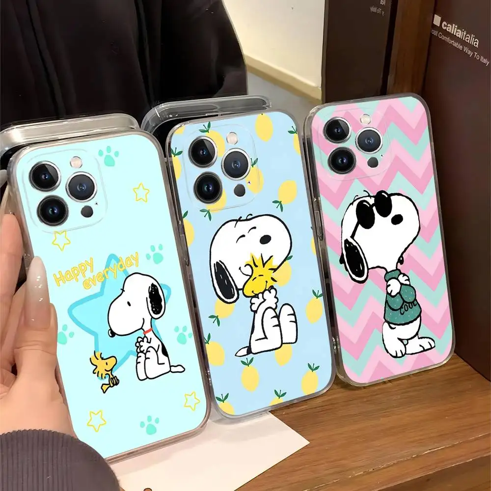 

Cartoon Lovely S-Snoopies Phone Case For iPhone 17 16 15 14 11 12 13 Mini Pro XS Max Plus Funda Shell