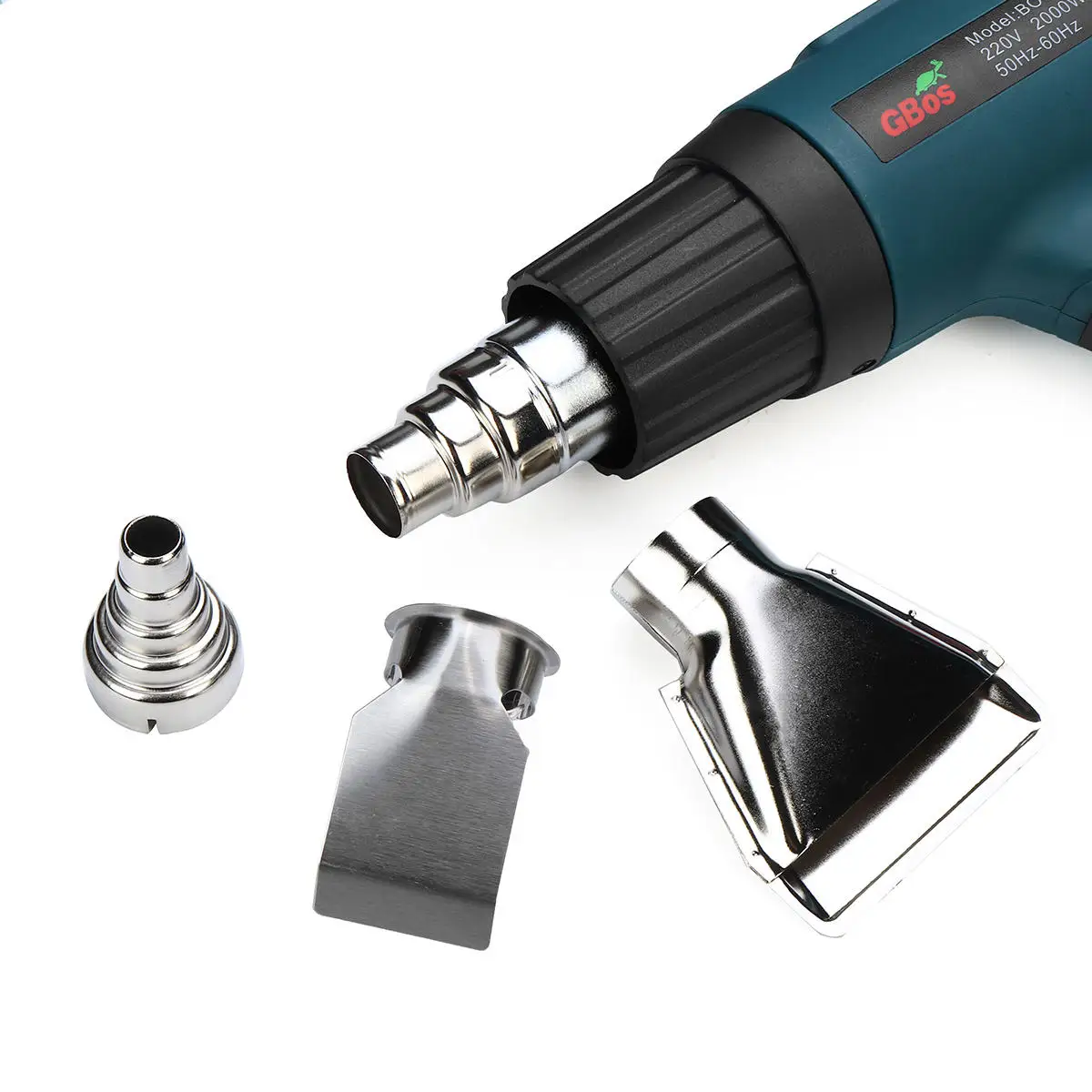 2000W Electric Hot Air Heating Gun Adjustable Temperature Power Tool Set + 4 Nozzles