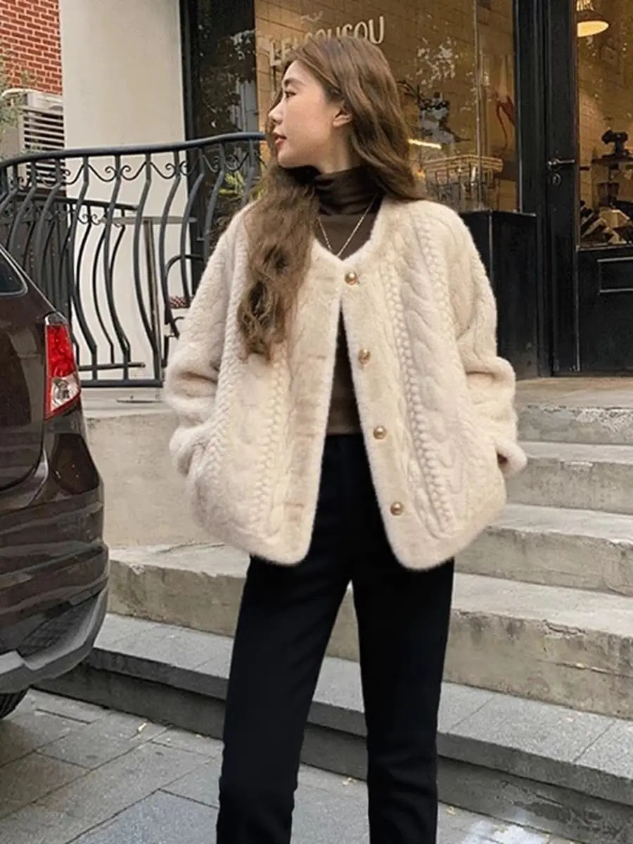 

Faux Fur White Coat Coats Womens Party Workwear Hollowed Fancy Basic Cashmere Streetwears Curved Feminino Aesthetic Fluffy Wool