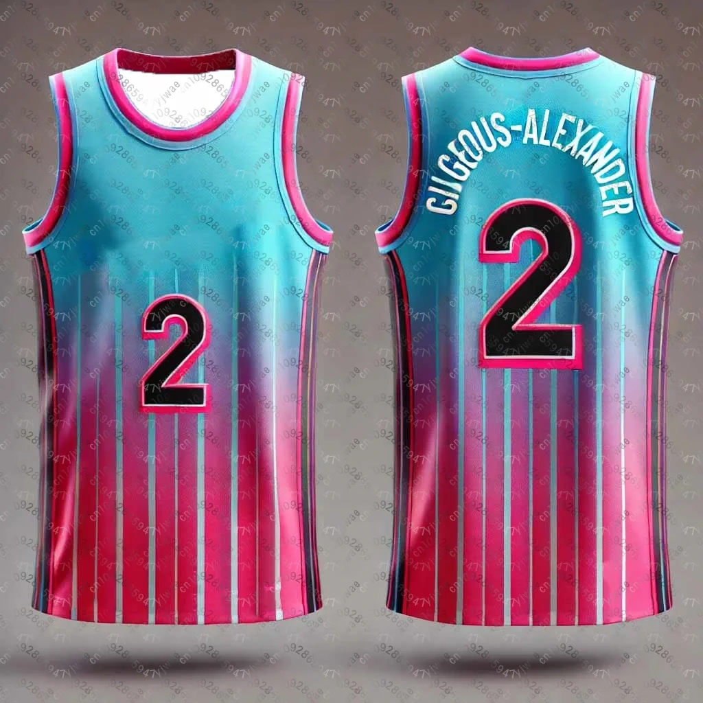 CHATGPT مصممة للأولاد والرجال ثلاثية الأبعاد مطبوعة رقم 2 Gilgeous-Alexander تدريب المرأة الرياضية سترة دون أكمام كرة السلة تانك القمم