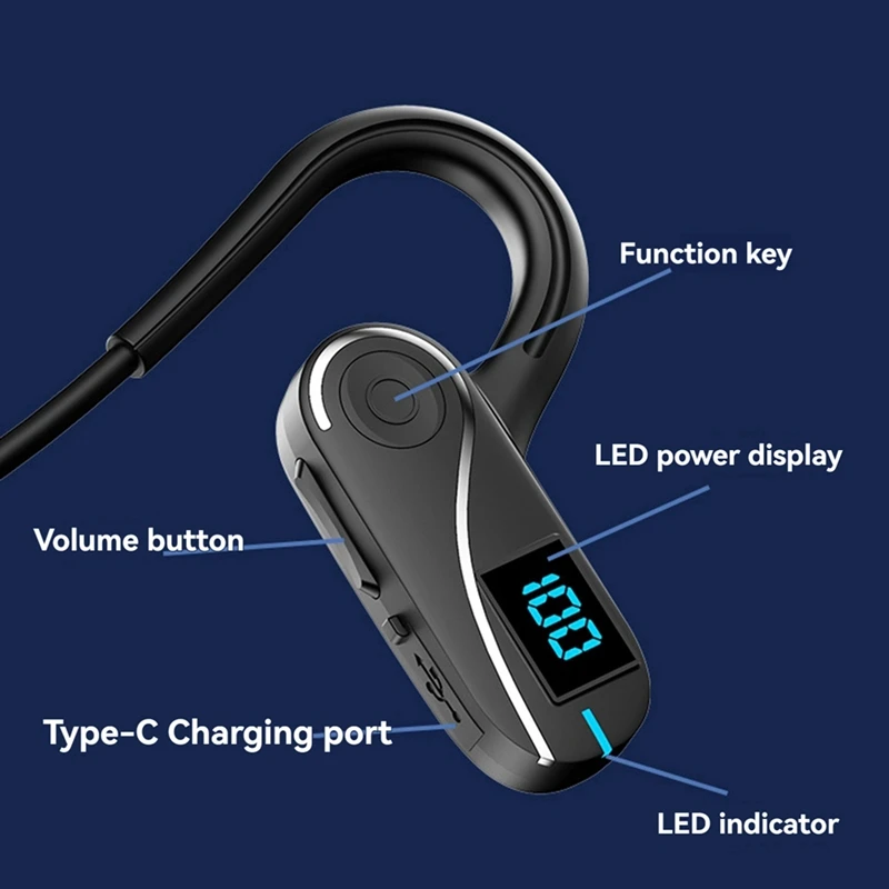 Wireless Outdoor Running Sports Bluetooth Headset Air Conduction Bluetooth Headset Hifi Ear Hook Wireless Headset