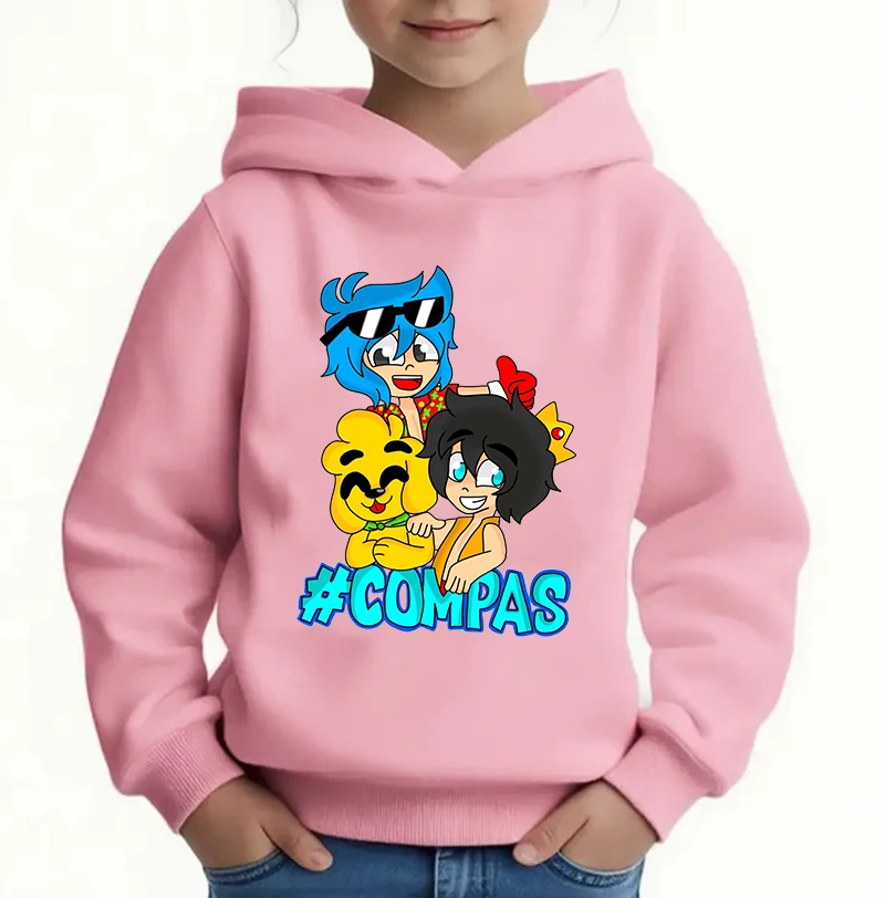 Compadretes Mikecrack Sudadera con capucha de Anime para niñas y niños, sudadera informal de moda de otoño, jersey con estampado de Los Compas, Tops informales para niños