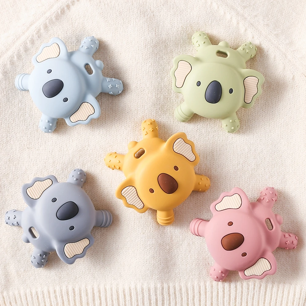 

Newborn Silicone Teether Toy Food Grade Baby 0-12 Months Teething Ring Sensory Toys for Toddlers Silicone koala Toys Accessories