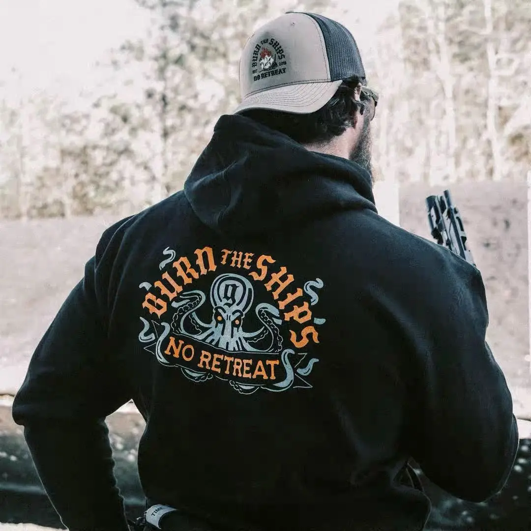 الخريف والشتاء موسم جديد التكتيكية طباعة هوديي الرجال والنساء طويلة الأكمام قمة الموضة الجيش المشجعين هوديي