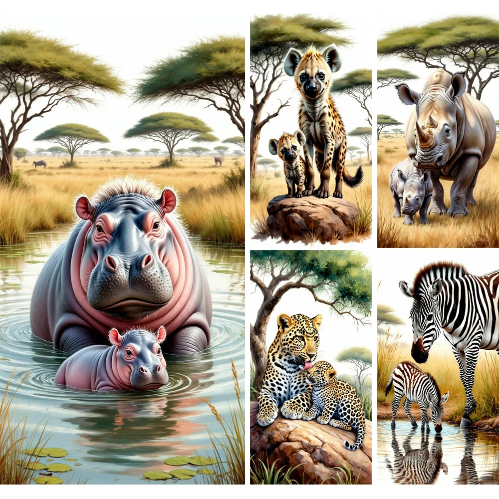 

Африканский луг, дикая природа, картина, сделай сам, алмазная живопись, вышивка крестиком, полная дрель, алмазная мозаика, новая коллекция, домашний декор