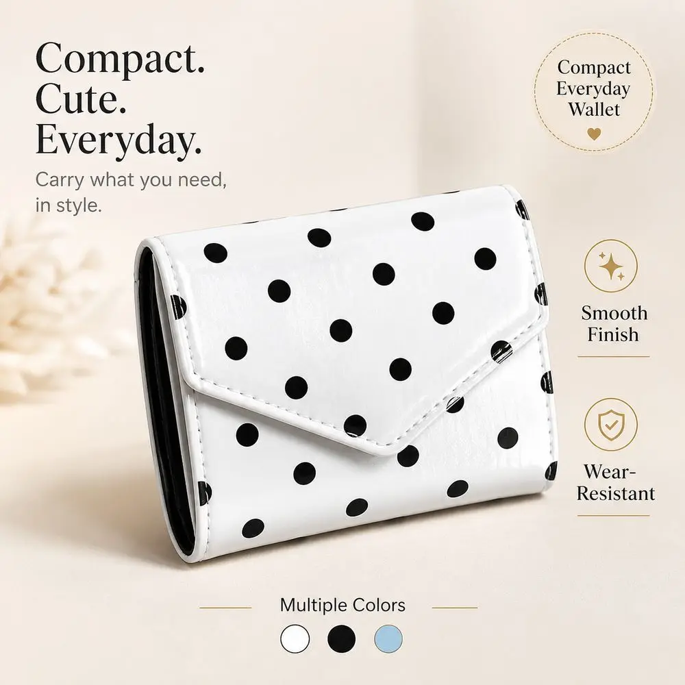 Fashion Polka Dot Pattern Polka Dot Wallet Wear Resistant Smooth Surface Coin Purse Korean Style Clutch Purse Women's Wallet