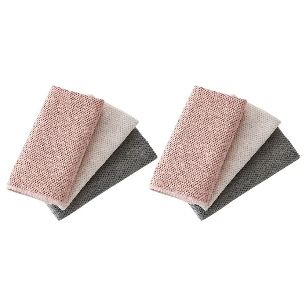 

6Pcs Microfiber Dish Towels High Density Supple Kitchen Cleaning Cloths Water Absorbing Multipurpose Washcloths for Kitchen