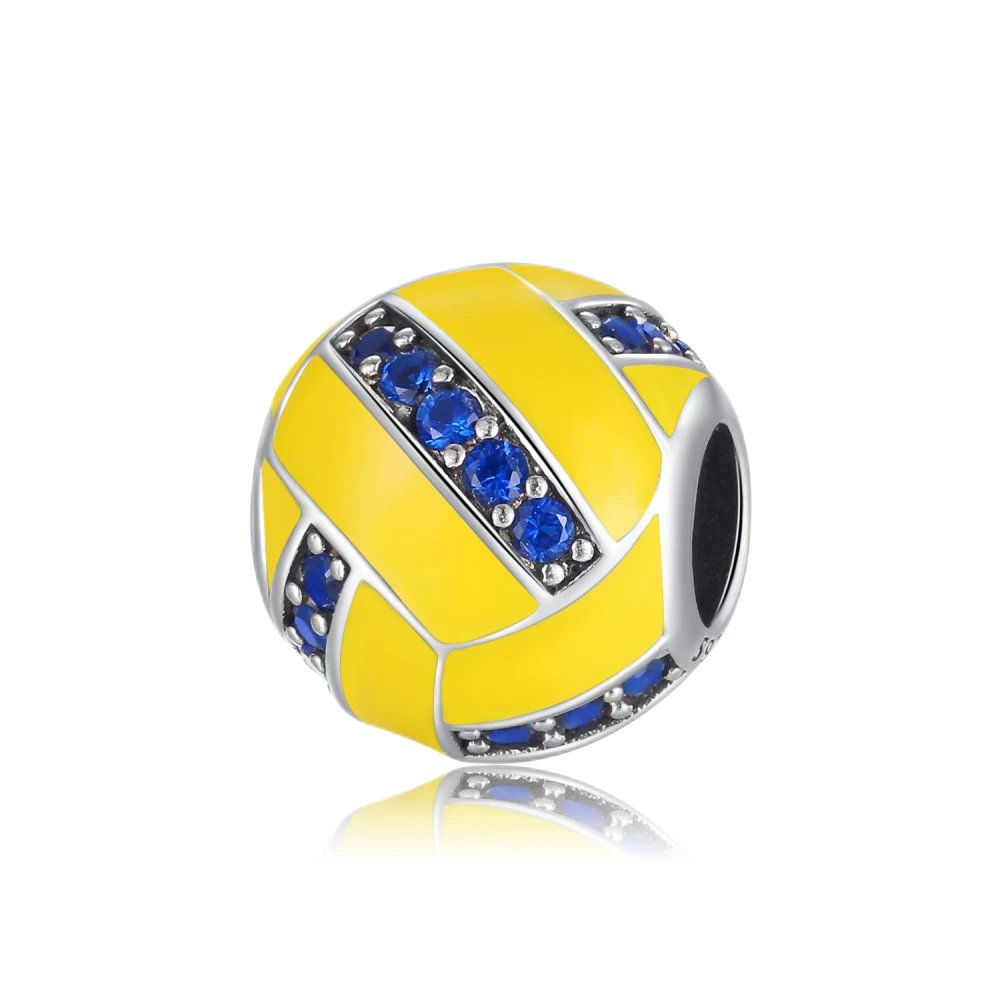 

Danturn 925 Sterling Silver Original Beads Shining Volleyball Dangle Charm fit Snake Chain Bracelet Fashion Women Jewelry Making