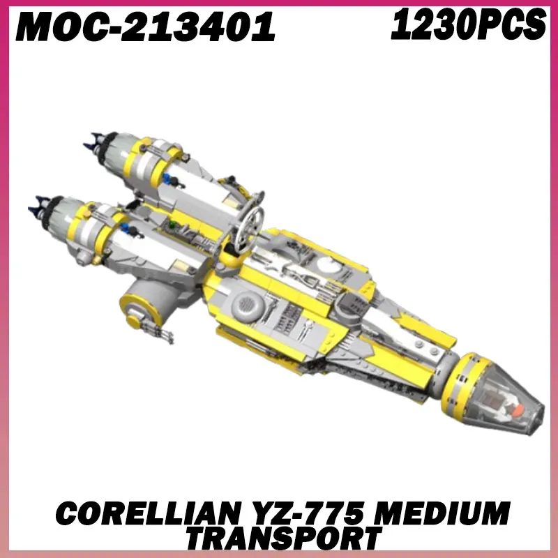 

1230 шт. MOC- 213401 Высокотехнологичный легкий крейсер, космический UCS Hammerhead Corvette, основной линкор, космический корабль, строительные блоки, модель DIY