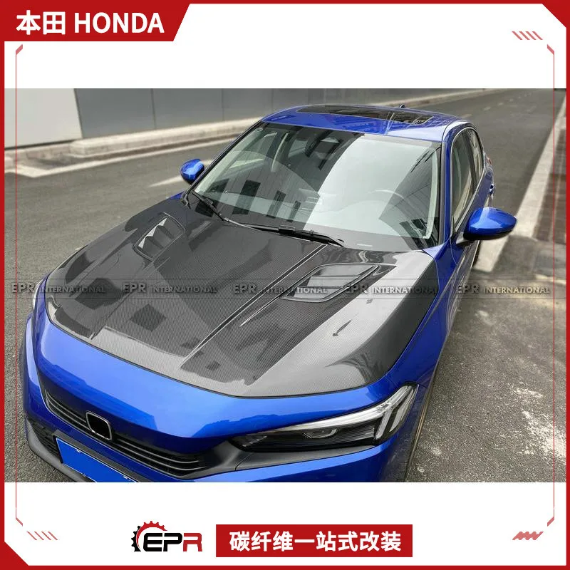 

Подходит для Honda 11-го поколения Civic FE1, крышка из углеродного волокна, модифицированная HT, крышка двигателя с открытым отверстием, рассеивание тепла, капот