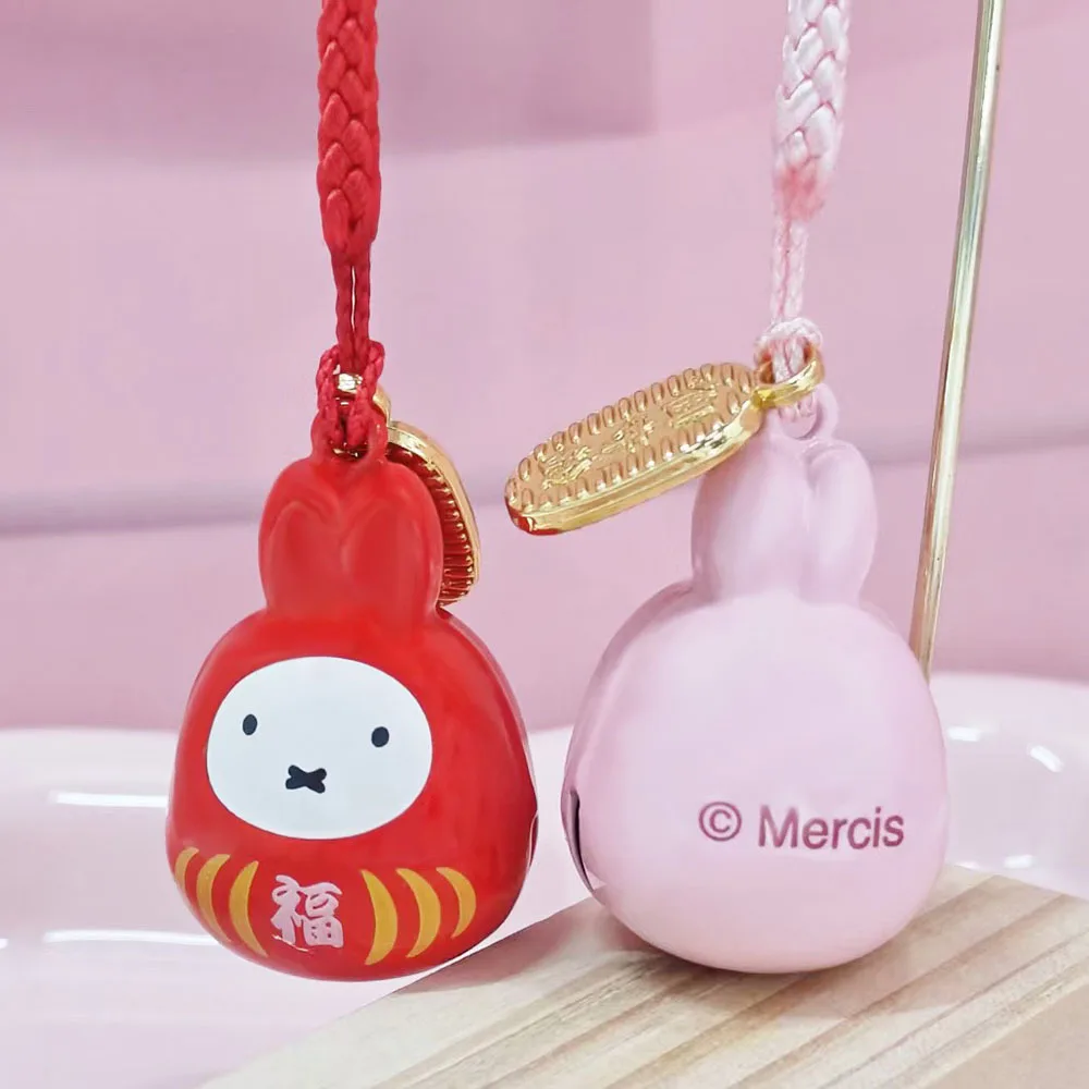 Neuer Kawaii Miffy Kleiner Glockenanhänger Cartoon-Kaninchen Japanischer Stil Geflochtenes Seil Schlüsselanhänger Taschenaccessoire Beste-Freundin-Geschenk Festival-Geschenk – Detail 3
