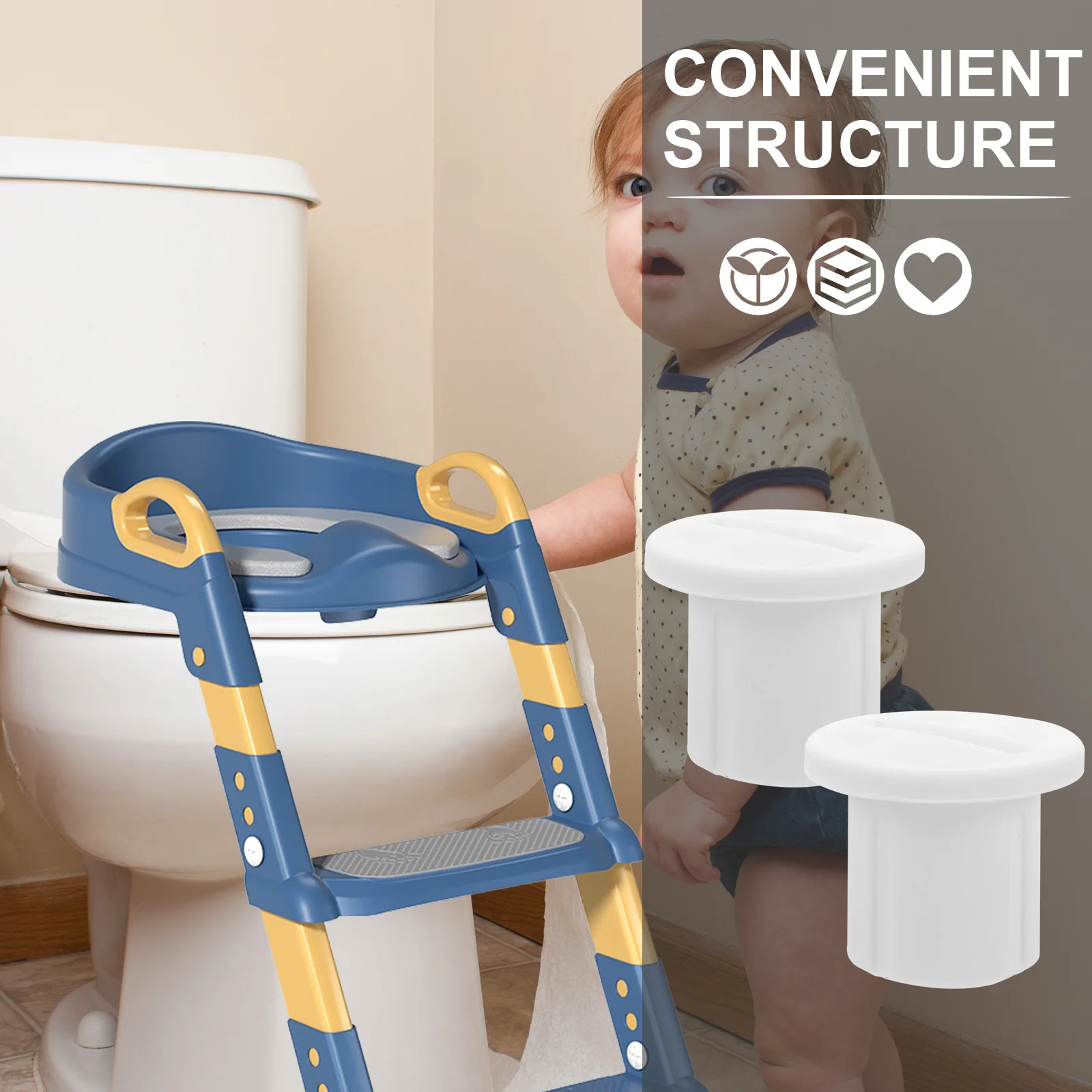

3pcs Toilet Ladder Accessories Potty Toddler Training Seat Attachment Plastic Baby Screws Child Foldable Sturdy Long Use