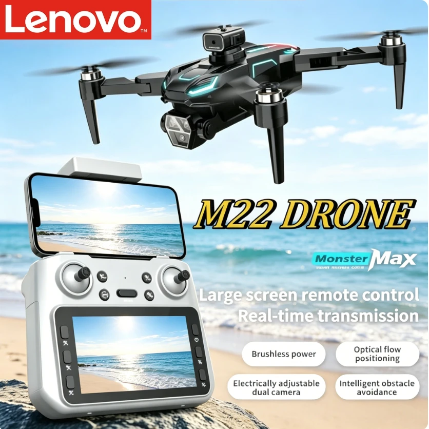 

Lenovo M22 Drone 8K HD Photography 5G WiFi FPV Brushless Motor Optical Flow ESC Long Endurance With Screen Controller Quadcopter