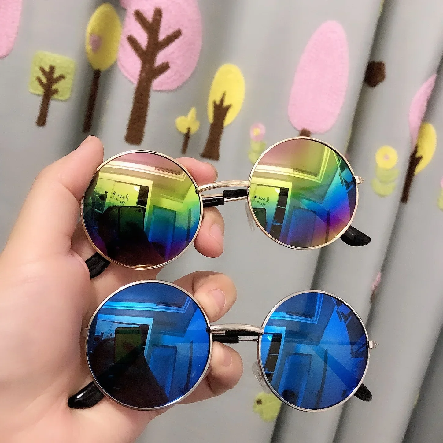 Fashion Vintage Small Round Kids Sunglasses Metal Frame Children Sun Glasses Boys Girls Baby UV400 Goggles Glasses