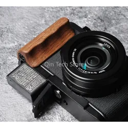 Ebony Walnut Wood Camera Clamp Hand Grip L Plate Bracket for Leica D-LUX8 with Ultra Light Aluminum Holder Base(NOT fit D-LUX7)