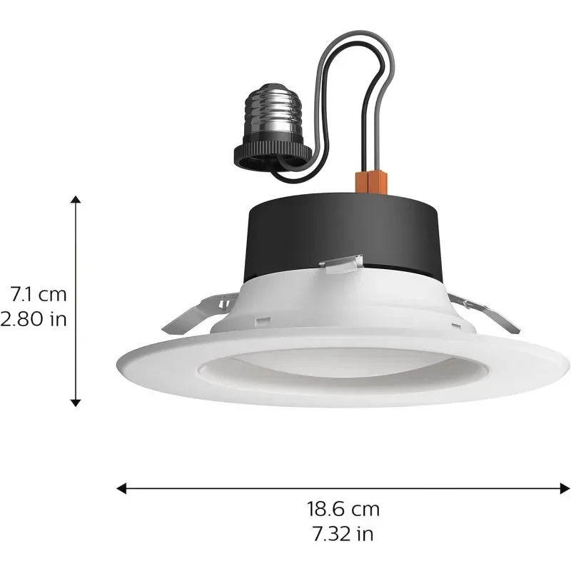 Philips Hue Smart Recessed 5/6 Inch LED Downlight - White and Color Ambiance Color-Changing Light - 6 Pack - 1100LM