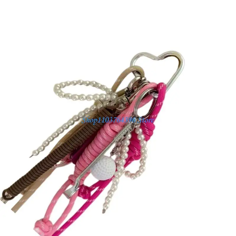

G7NC Elegant Bowknot Baseball Key Holder Portable Korean Trendy Bag Decoration