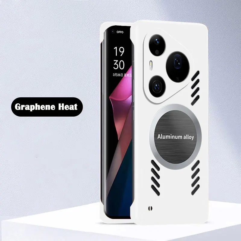 Funda de lujo con refrigeración magnética y sin marco para Huawei Pura 90/80 Ultra, cubierta delgada de PC para Huawei Pura90 80 70 Pro Plus 5G