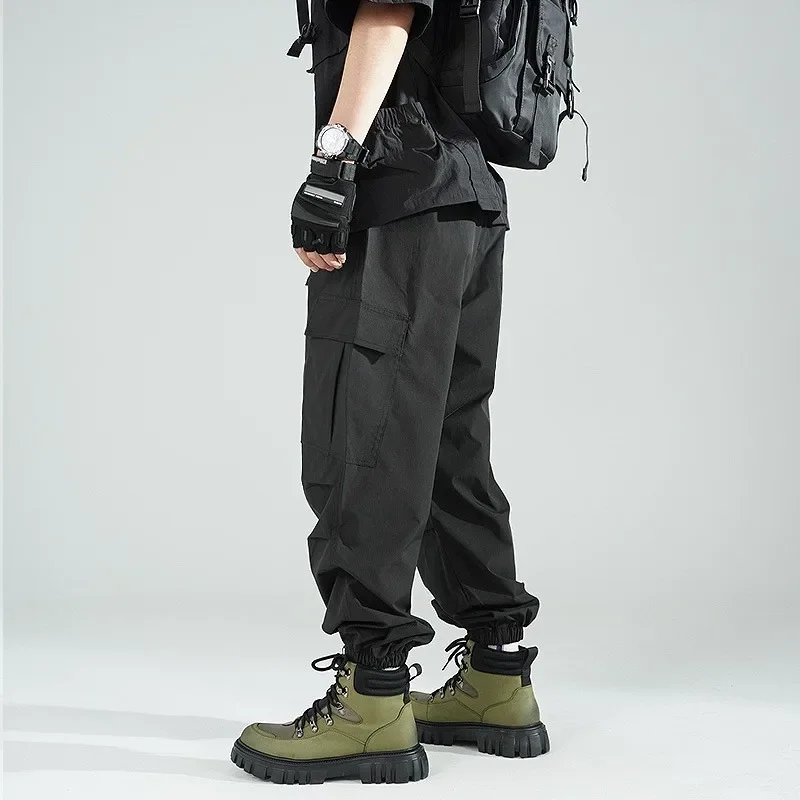 Men's Cargo Pants Loose Wide Legs Comfortable and Breathable, Outdoor Casual, Wearable, Running, Cycling, Multi-pocket