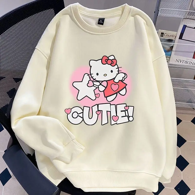 Sanrio Hello Kitty Five Colors Sweatshirt Women's 2024 New Spring Autumn Cartoon Comfortable Loose Hooded Top Kawaii Gift