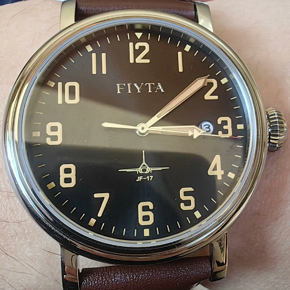 Pilot Watch Automatic FIYTA Military Watches Chinese Air Force Mechanical Wristwatches Men 41mm JF-17 Fighter Classic Clock 1963