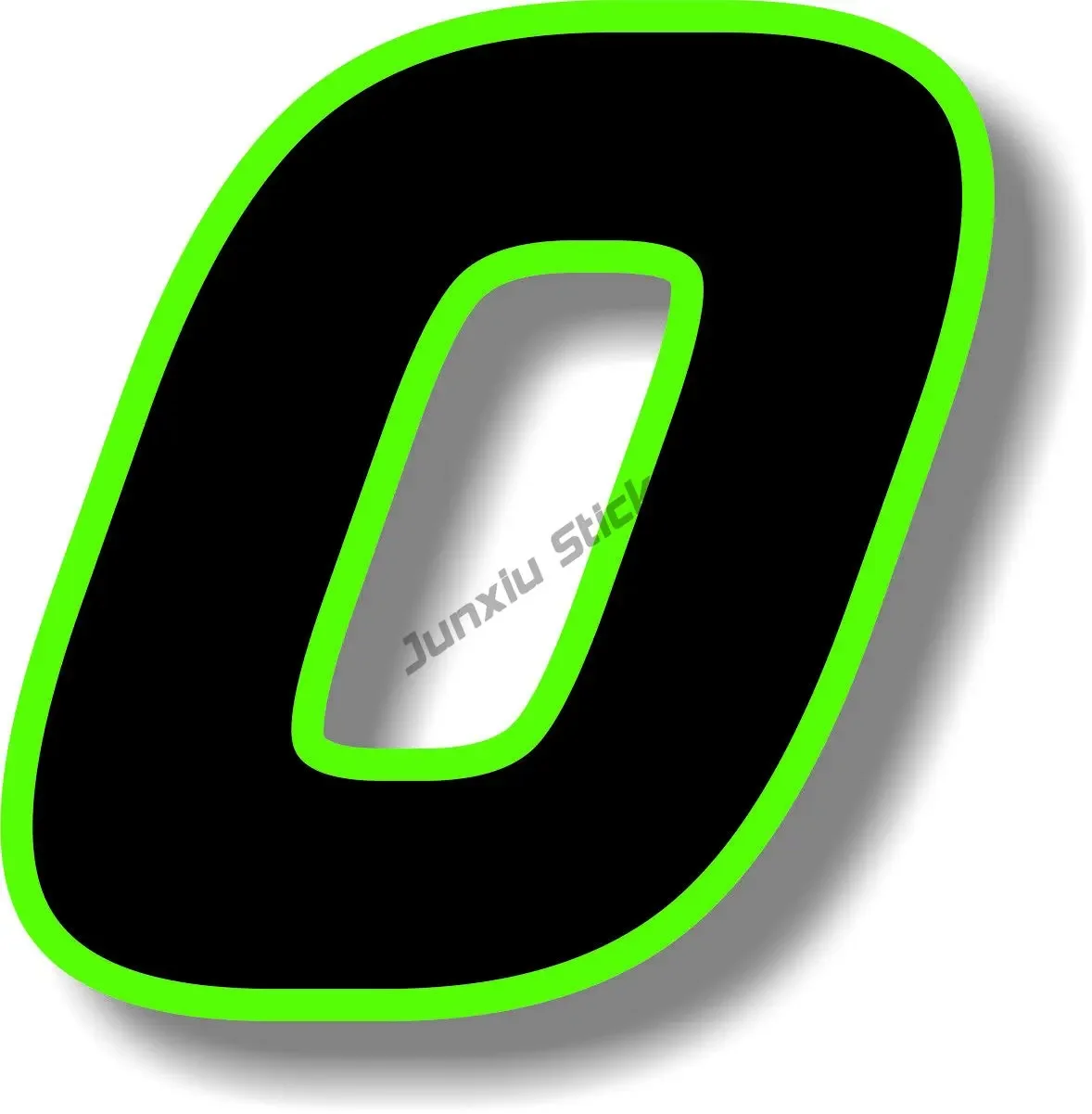 Number 0 1 2 3 4 5 6 7 8 9 Car Sticker Vinyl Decal Graphic Black Race with Green Border Motorcycle Surfboard Decoration