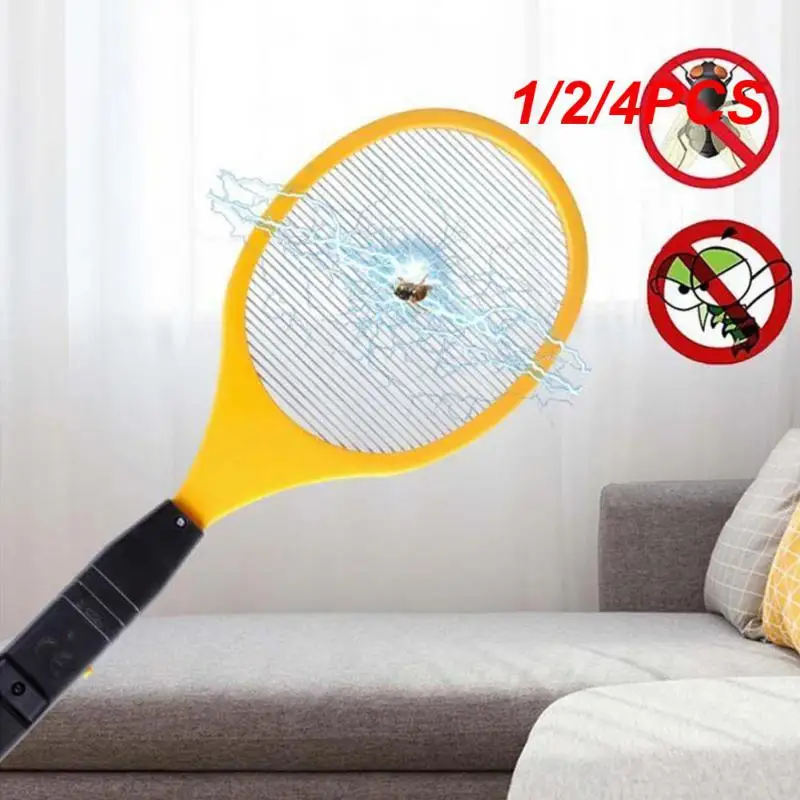 1/2/4PCS Mosquito Electric Racket Fly Swatter Fryer Flies Cordless Battery Power Bug Zapper Insects Kills Night Baby Sleep