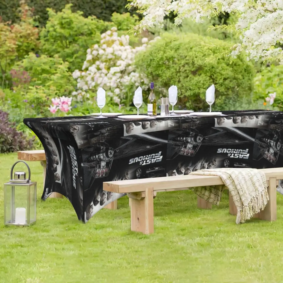 Imagen 7: Mantel Rectangular Personalizado de Fast And Furious, Cubierta de Mesa Resistente al Aceite para Decoraciones de Fiestas y Festivales