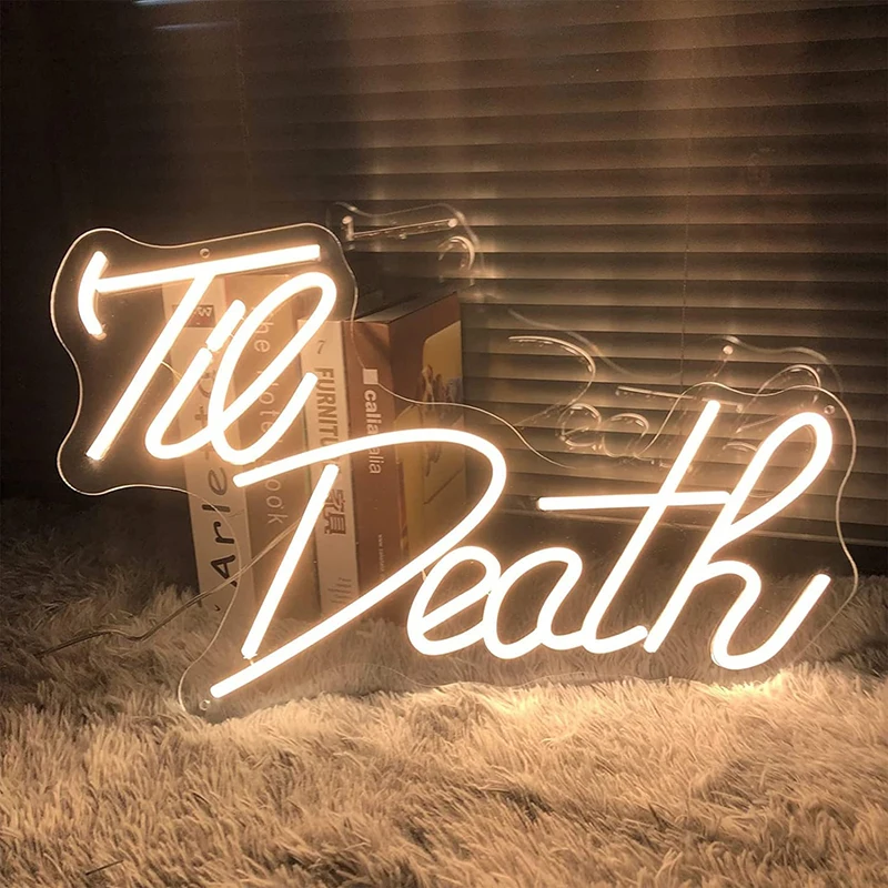 

Til Death Led Sign Wedding Engagement Party Decor Neon Light Bedroom Home Wall Art Decoration Night Lights Valentine's Day Gift