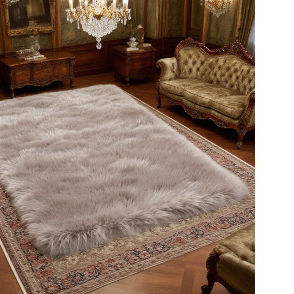 

VIKAMA Silk - Wool Material Living Room and Bedside Mats, in Modern and Simple Style, Feature Softness, Comfort, Lightweight