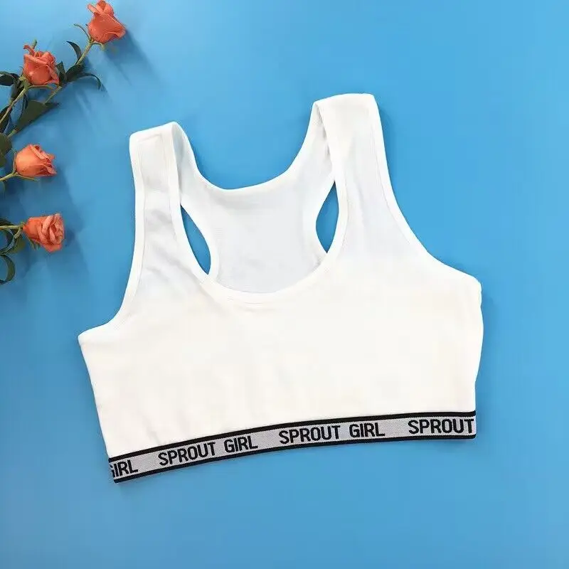 Girl Training Linen Brassiere Sport Girl Bras Teen Children Topic  Vest 8-14years