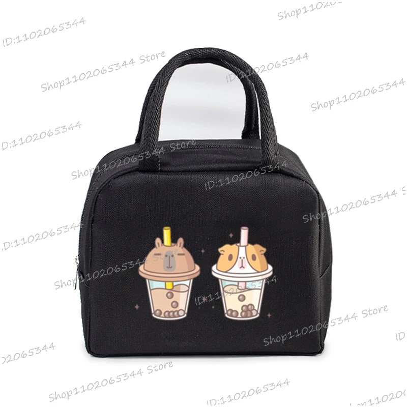 Insulated Lunch Bag Cartoon Pizza Capybara Series Insulation Bento Pack Women Men Cute Capybara Meal Pack Kids Bento Lunch Bags