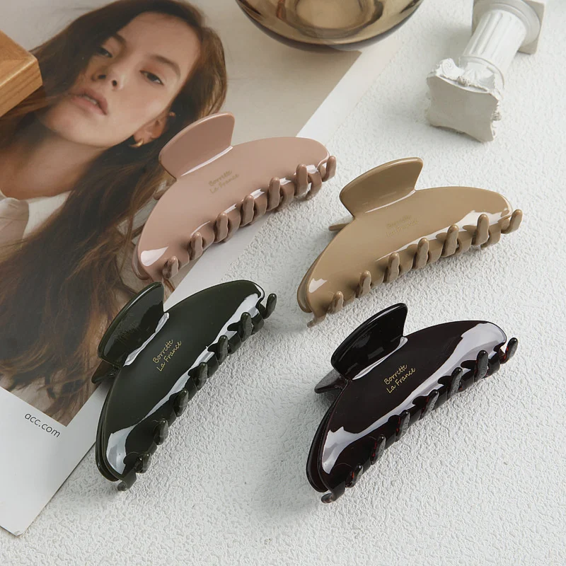 Women Exquisite Elegant hair Claws Shark hair Clips Large Acetate Trendy Girls Hair Accessories Temperament Hair Claw image 5