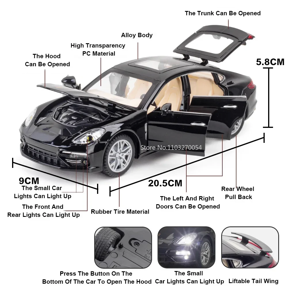 1:24 Paramera Auto Modelli in miniatura Giocattoli Pressofuso in lega Corpo in metallo 6 porte Suono Luce Tirare indietro Veicolo per bambini Regali di Natale