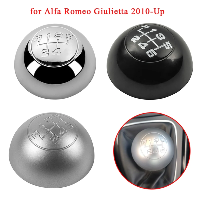 

Car 5/6 Speed Gear Shift Knob Lever Stick Emblem Badge Cap Cover For Alfa Romeo Giulietta 2010 UP Auto Accessories Parts