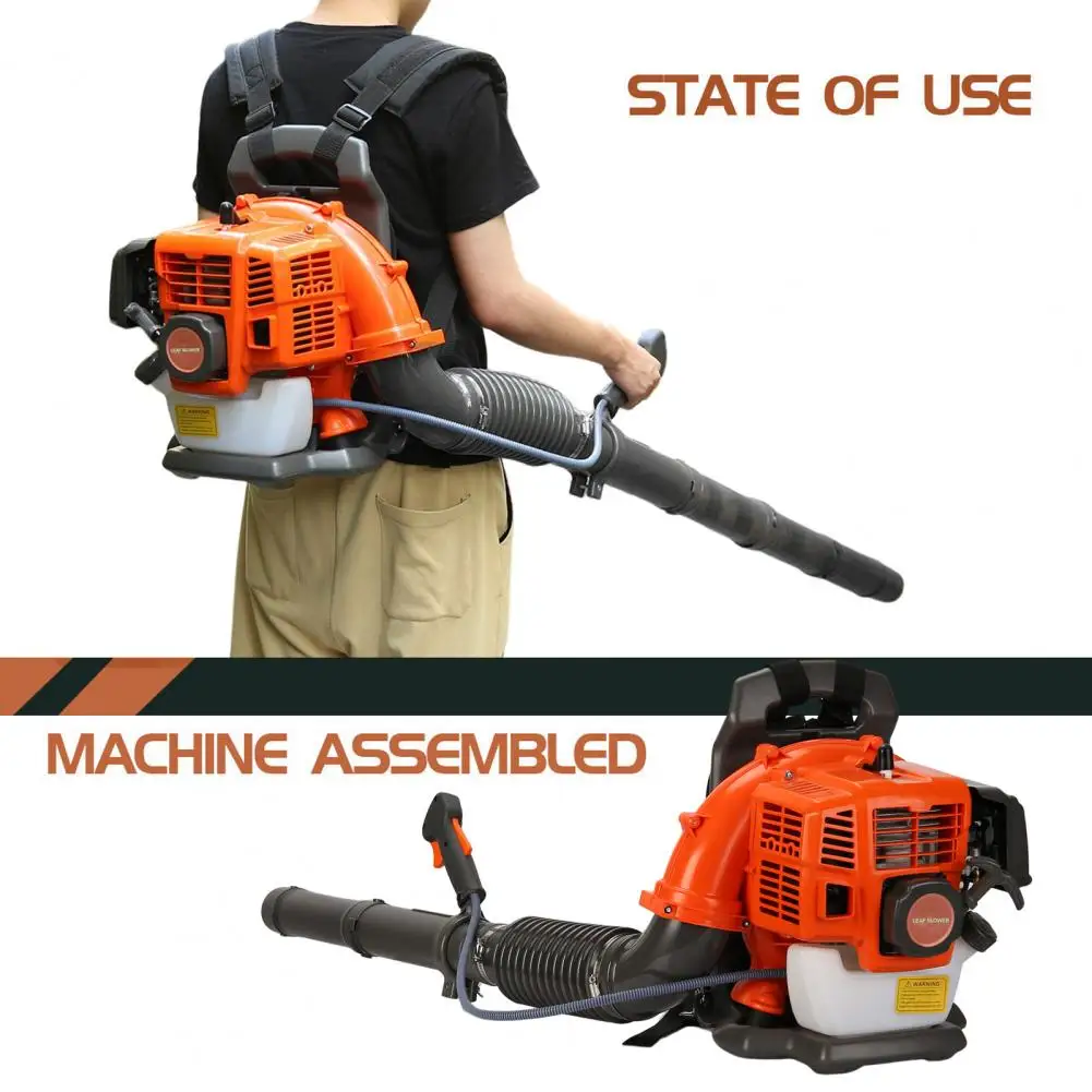 1 Set Backpack Leaf Blower 52 Cubic Centimeter Adjustable Tube Gas Powered Dust Blower Ergonomic  Long Nozzle Snow Blower