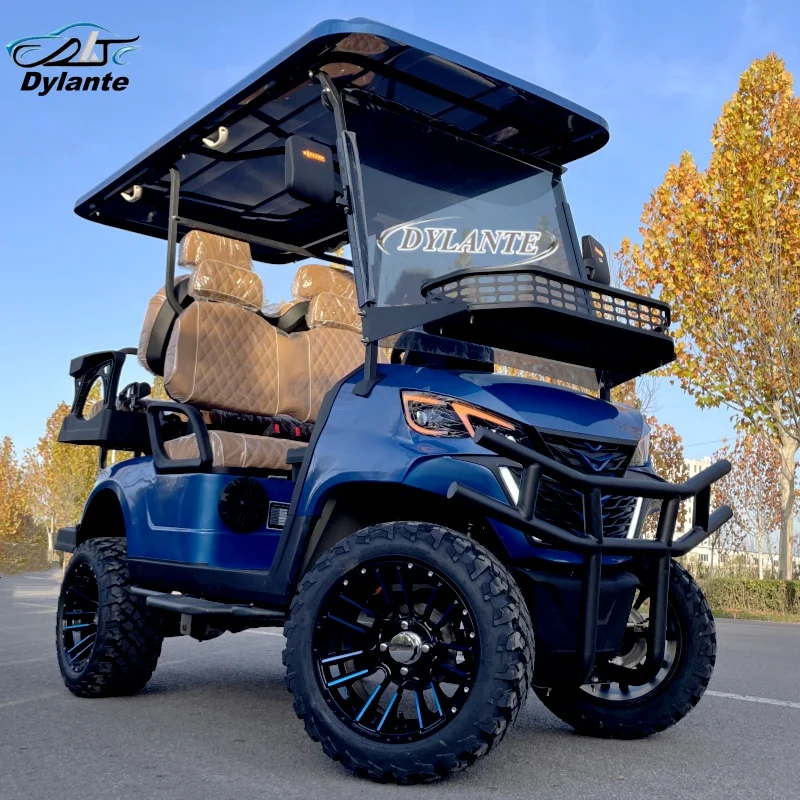 2025 Hot Sale Electric Golf Cart 120ah Lithium Battery 48V/60V 4000W Four Wheel 4 Seat Off Road Hunting Vehicle