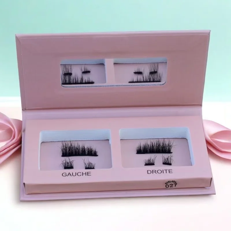Wholesale Private Label Magnetwimpern Magnetic Eye Lashes Magnetic Lashes 25mm 26mm Eyelashes with Custom Logo Blue package