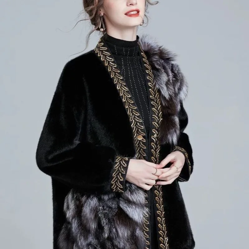 Fox Winter Pelzjacke Das neue Wist-cinching Perlendesign ist hochwertige, elegante, modische und warme, temperamentvolle Pendelmäntel