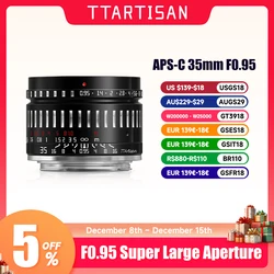 TTArtisan 35mm F0.95 Large Aperture Prime Lens for Sony E Mount Fujifilm X Canon M Canon RF-S Leica L Nikon Z  Camera