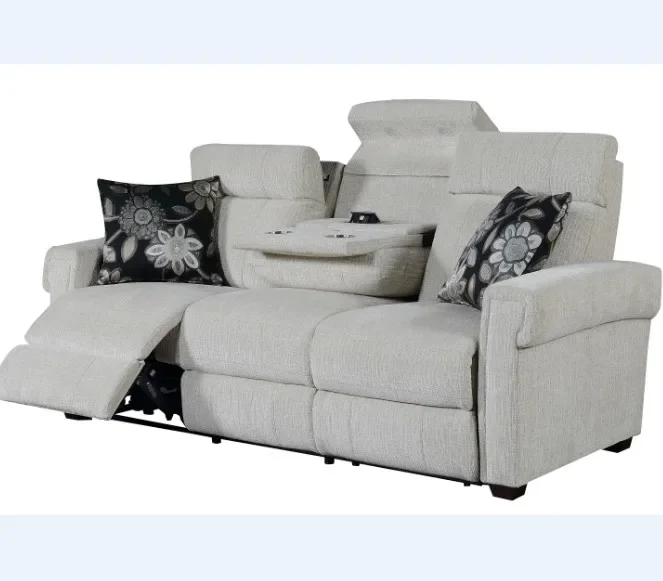 Factory Wholesale Living Room Furniture Fabric Velvet Recliner Sofa , Power Electric Sofa Set