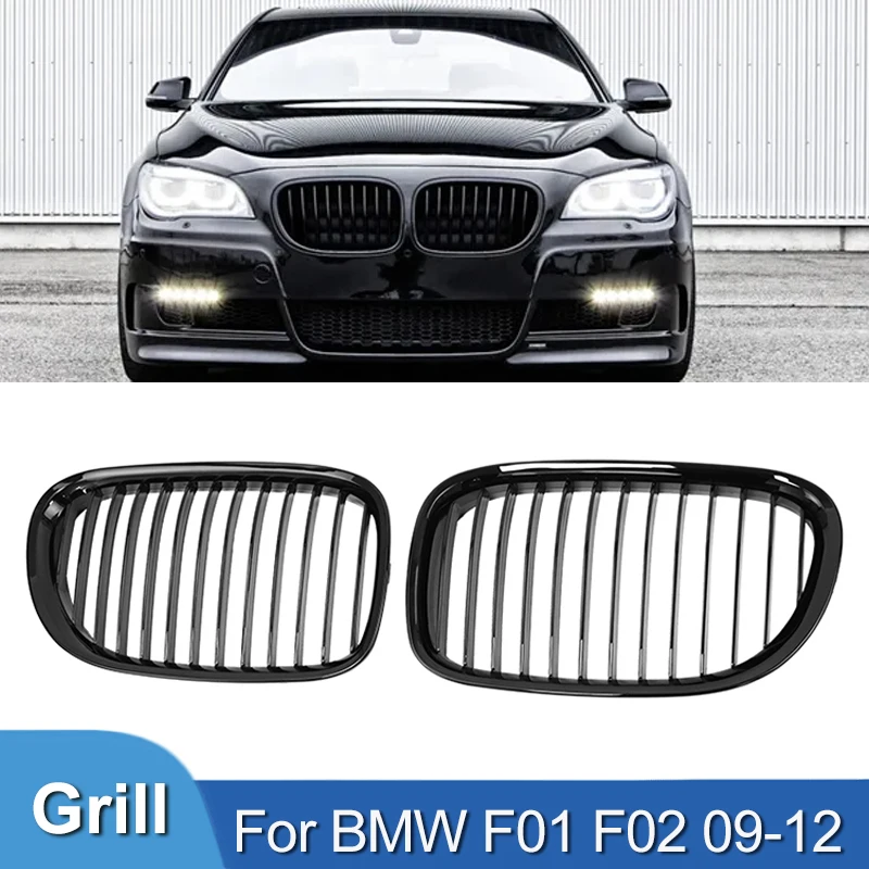 

Pulleco Gloss Black Car Front Kidney Grill Grille Racing Grills For BMW 7 Series F01 F02 F03 F04 2009-2015 ABS Auto New Grilles